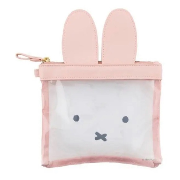 RARE Japan Exclusive Miffy Vinyl pink face pouch coin purse cosmetic bag sakura - Picture 1 of 8